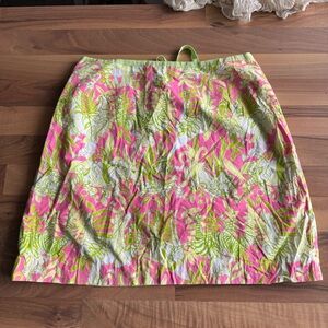 Vintage Lilly Pulitzer‎ Mini Skirt Womens 10 Jungle Party Lace Trim Lined